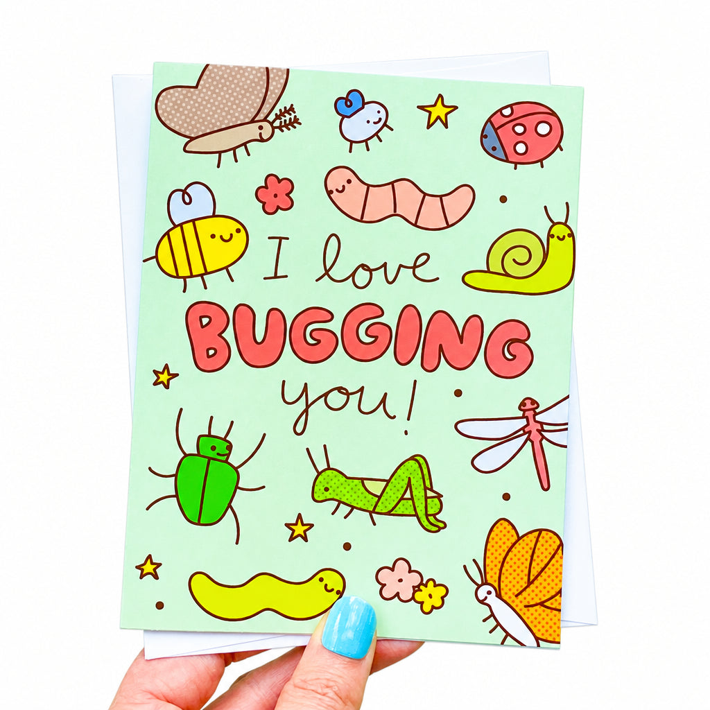 Bug Lover Card "I Love Bugging You" - Insects and Entomology Gift
