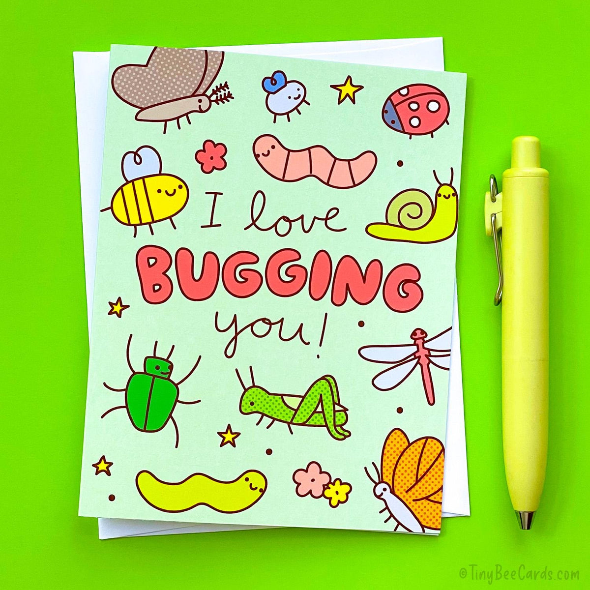 Bug Lover Card "I Love Bugging You" - Insects and Entomology Gift