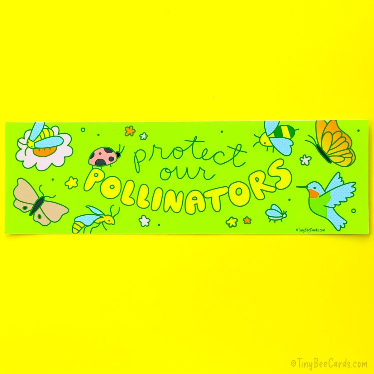 Protect Our Pollinators Vinyl Bumper Sticker - Nature Bug Lover Entomology Gift