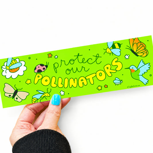 Protect Our Pollinators Vinyl Bumper Sticker - Nature Bug Lover Entomology Gift