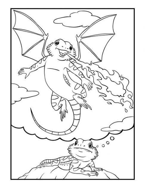 Bearded Dragon Daydreams Coloring Book By A. K. Beck & Illustrated by D. R. Obina