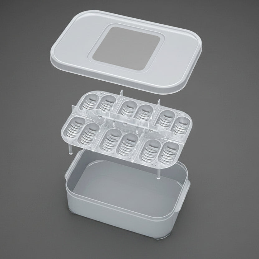 12-Slot Reptile Egg Incubation Tray & Box
