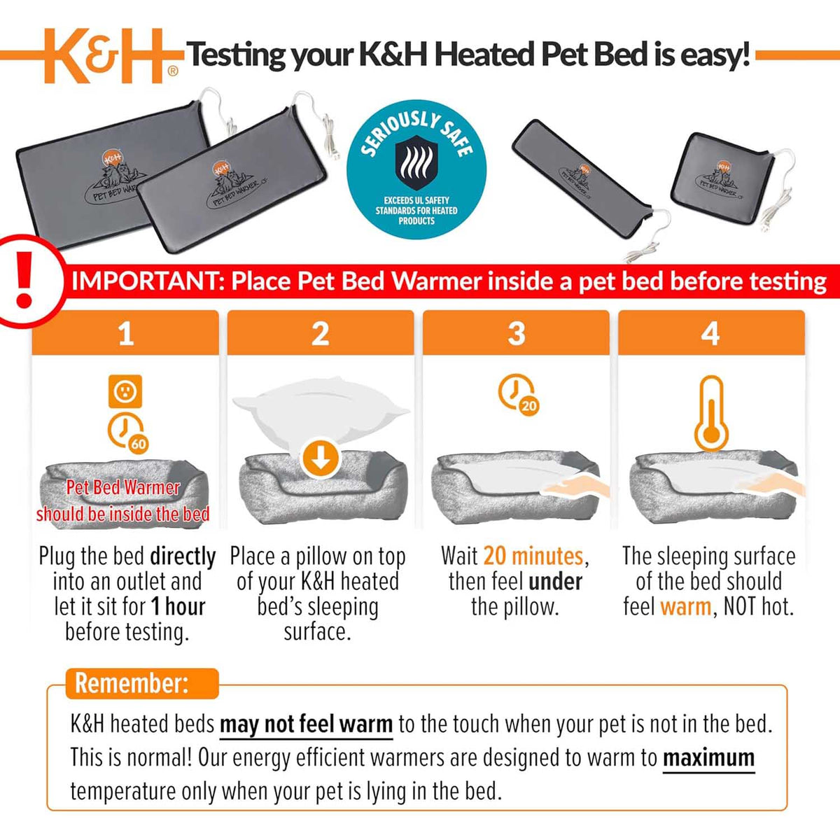 K&H Pet Bed Warmer – Indoor Heated Pad