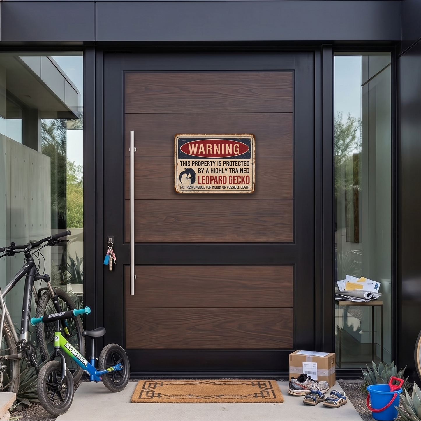 "Property Protected By Leopard Gecko" Metal Sign
