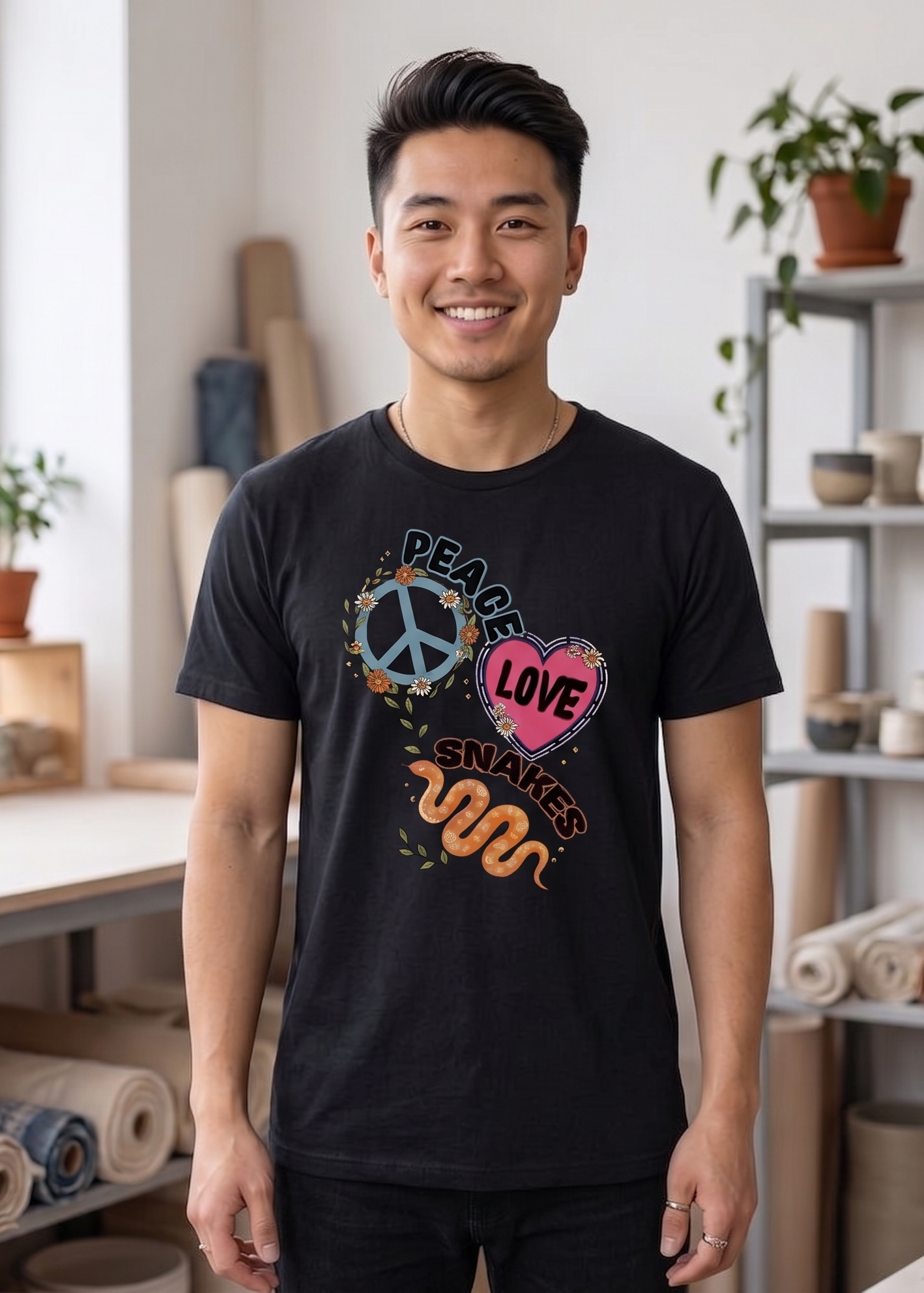 Peace Love Snakes Boho Apparel
