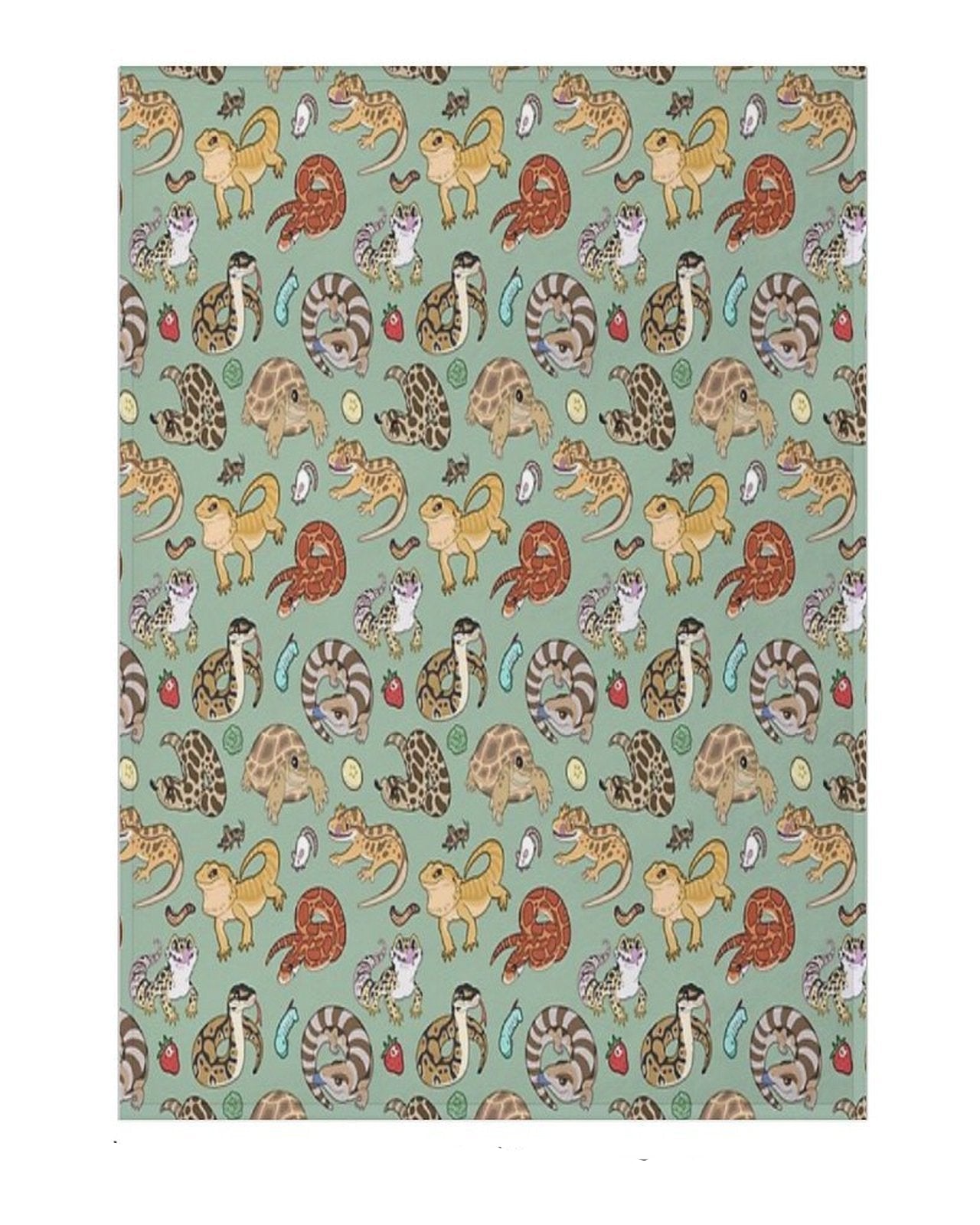 Reptile Collage Throw Blanket