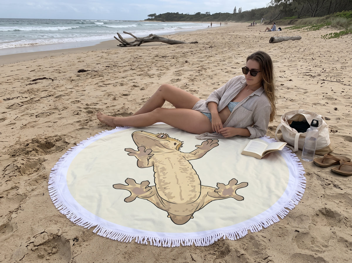 "Glass Dancer Shelley" Round Microfiber Beach & Picnic Towel