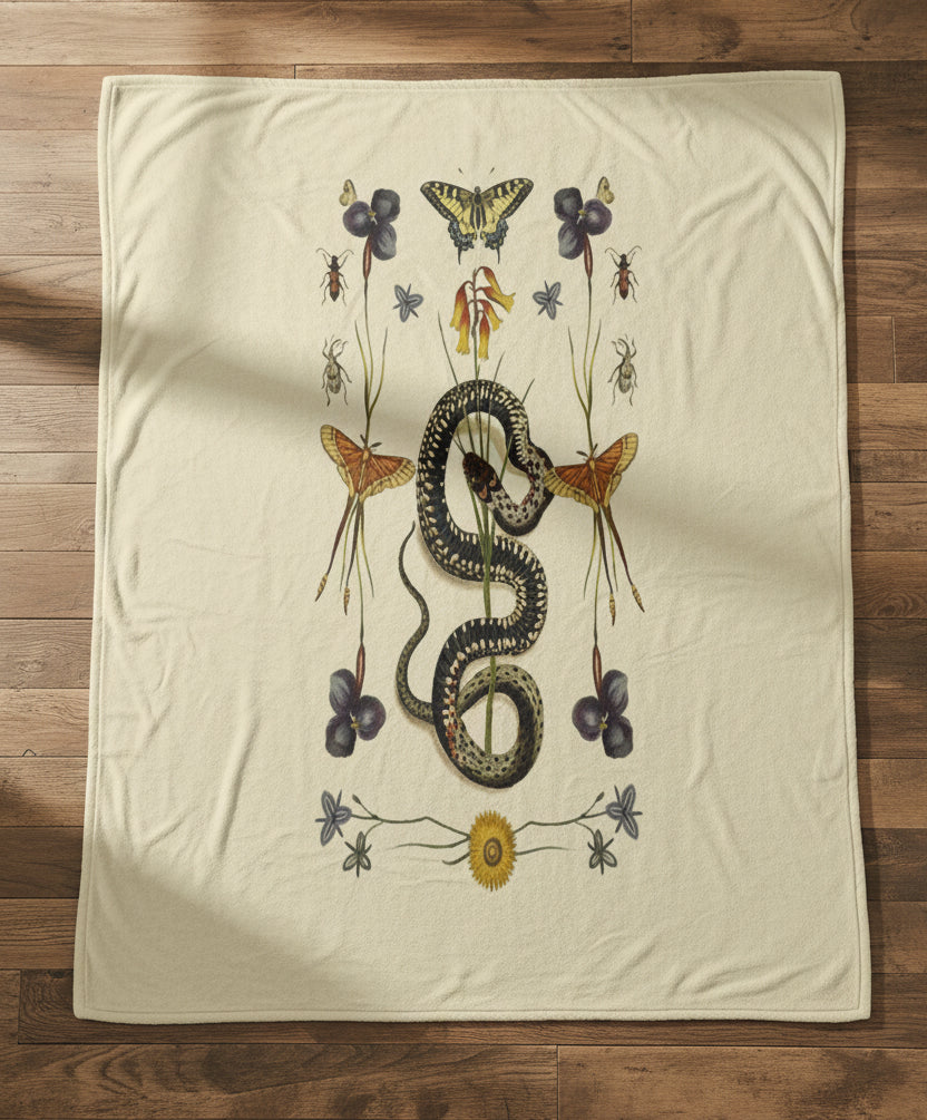 Snake & Botanical Wildflower Throw