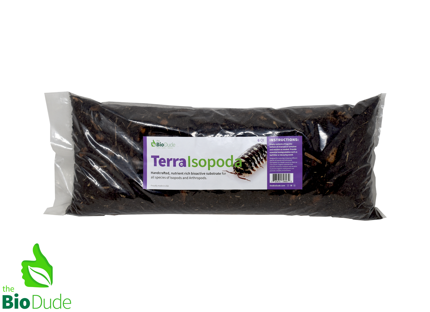 The Bio Dude - Terra Isopoda Bioactive Isopod Substrate 6 quarts -  DS