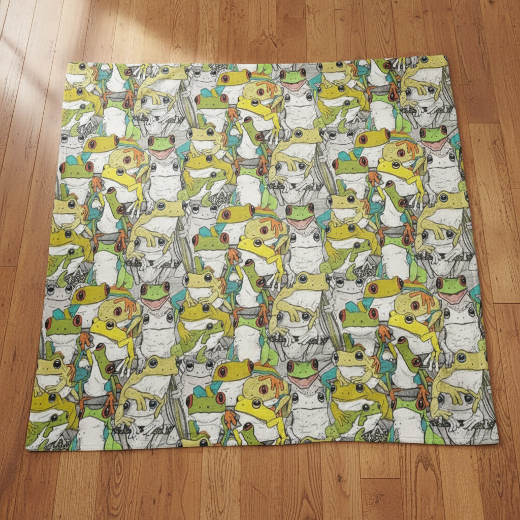 Pile of Tree Frogs Throw Blanket