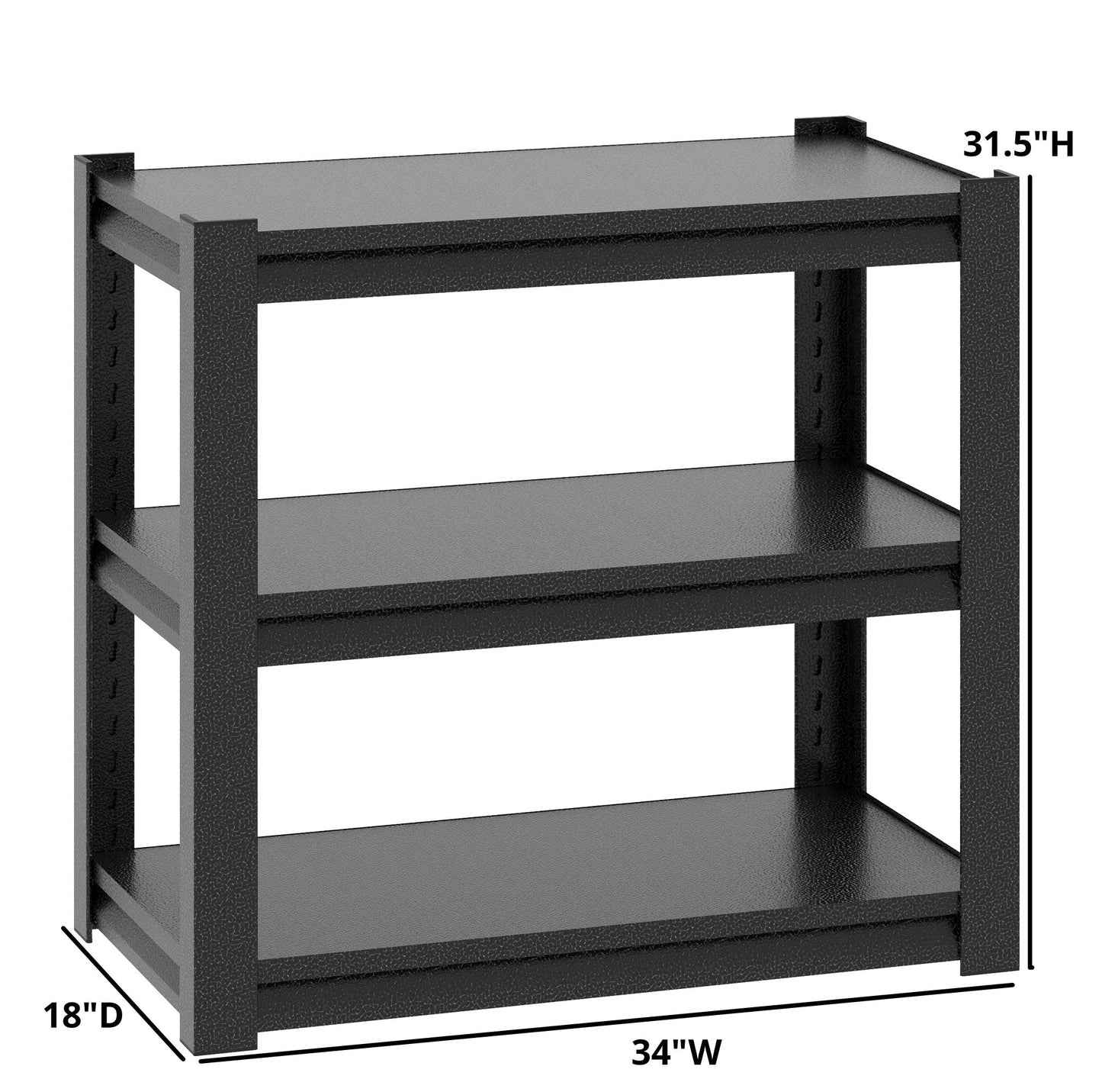 3-Tier Heavy-Duty Metal Terrarium Stand (Black)